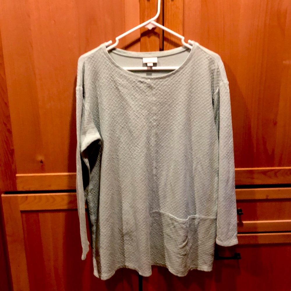 Women’s top, size M.  The color is a pretty aqua.  From Jjill